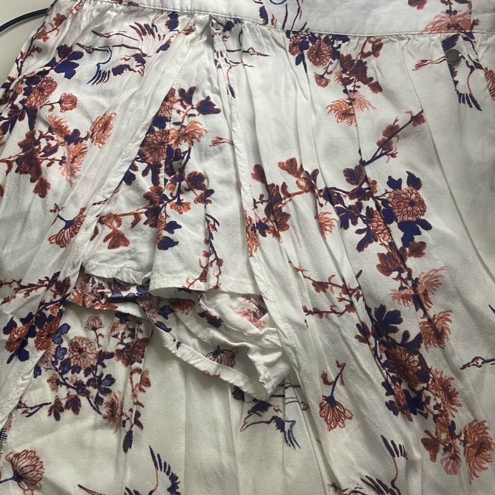 Floral White and Pink Women's Skirt